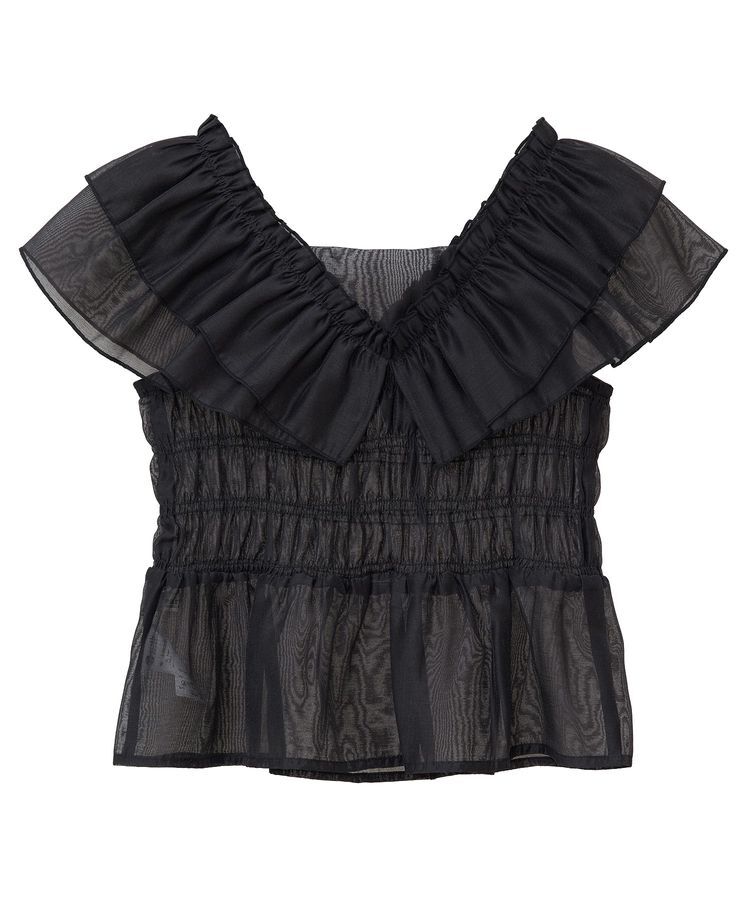 earth music&ecology「ダブルフリルノースリブラウス」|シャツ・ブラウス|