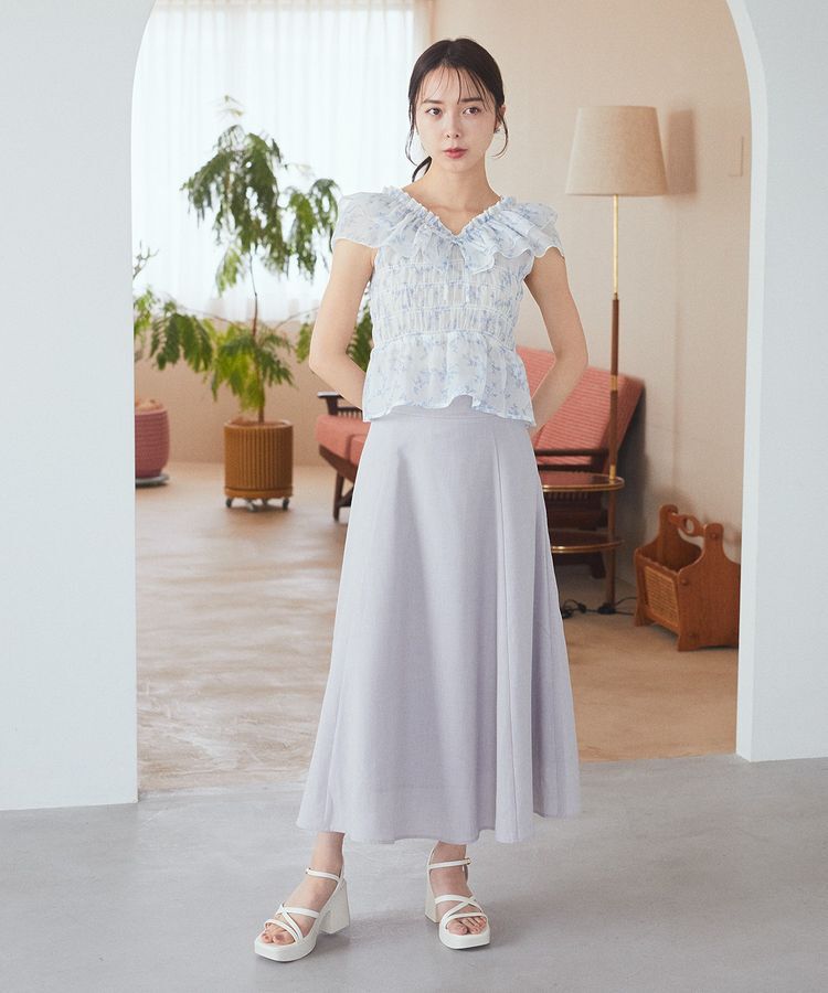 earth music&ecology「ダブルフリルノースリブラウス」|シャツ・ブラウス|