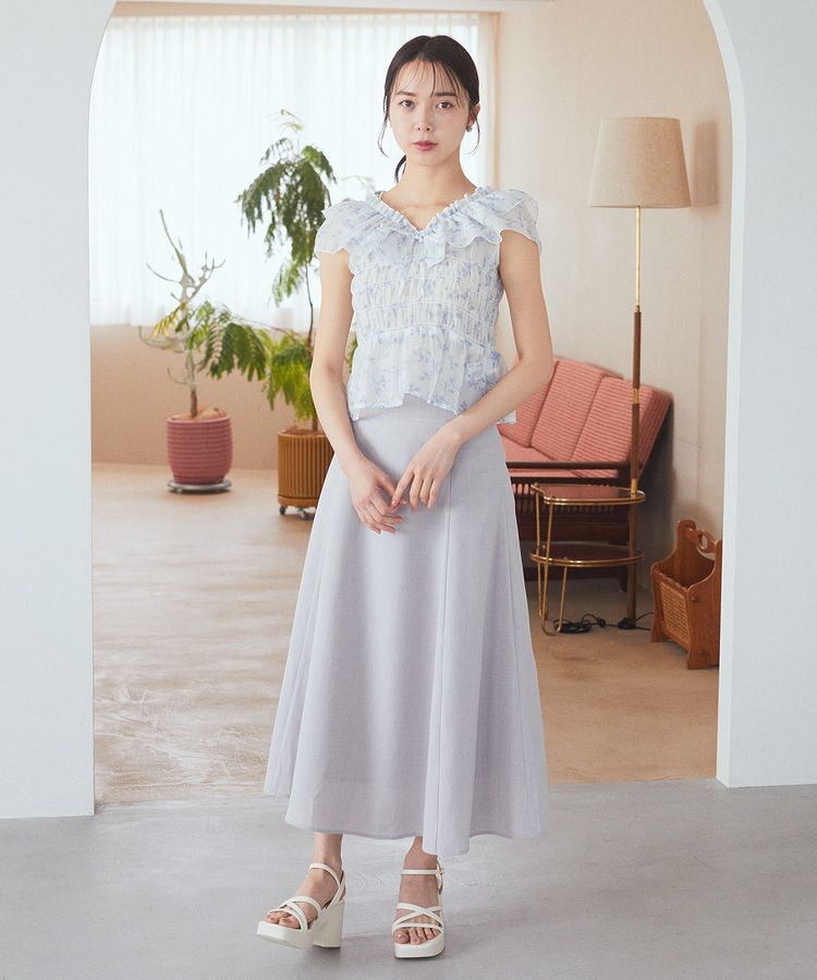 earth music&ecology「ダブルフリルノースリブラウス」|シャツ・ブラウス|