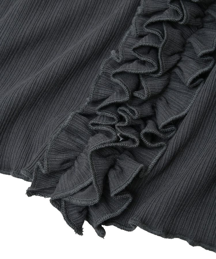 earth music&ecology「フリルカットリブカーディガン」|Tシャツ・カットソー|