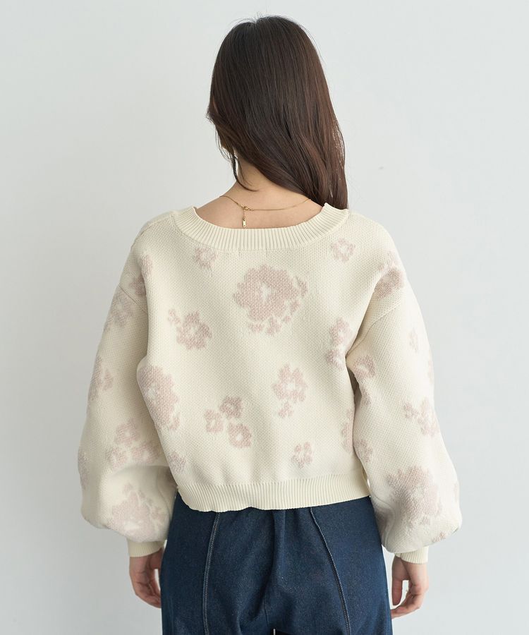 earth music&ecology「SET2点フラワージャガードカーデ+ビスチェ」|カーディガン|