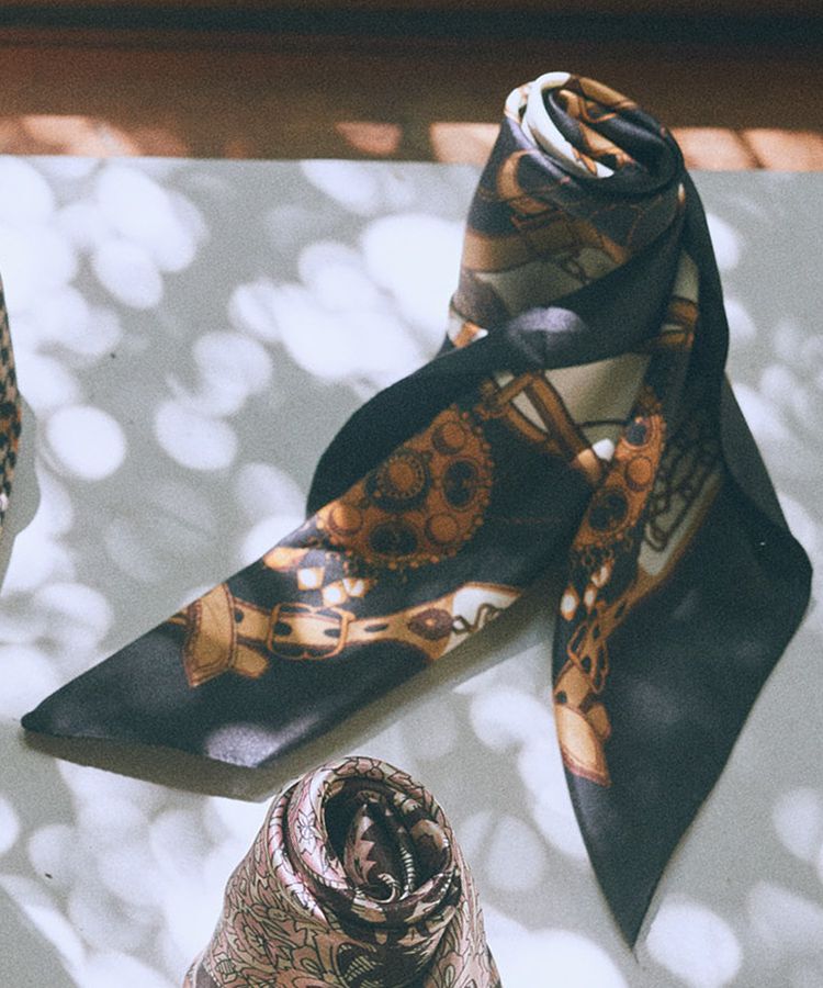 earth music&ecology「大判スカーフ」|バンダナ・スカーフ|Black