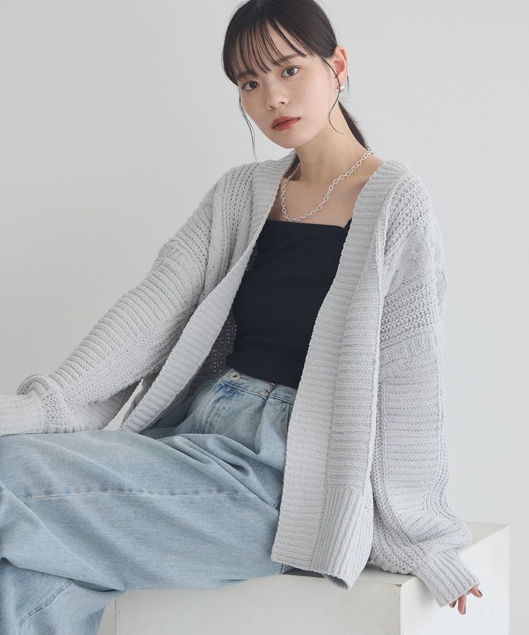 earth music&ecology「マットモールカーディガン」|カーディガン|Light Gray