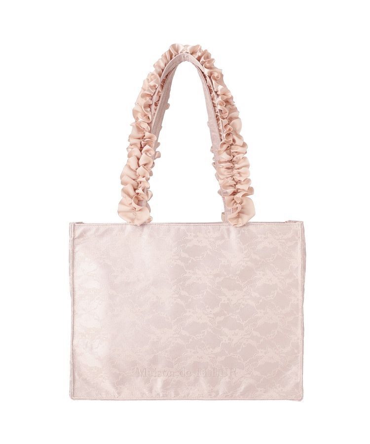 Maison de FLEUR「レースフリルハンドルスクエアトートMバッグ」|トートバッグ|