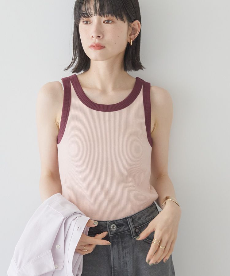 AMERICAN HOLIC「アソートテレコタンクトップ」|インナー|Salmon Pink