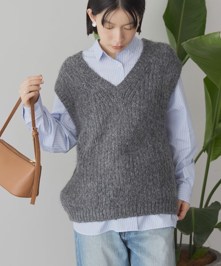 AMERICAN HOLIC「【選べる丈】甘編みニットベスト」|ベスト・ジレ|