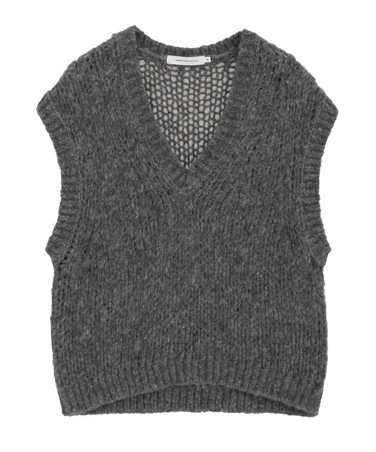 AMERICAN HOLIC「【選べる丈】甘編みニットベスト」|ベスト・ジレ|