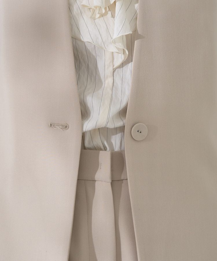 YECCA VECCA「ストレッチノーカラージャケット」|テーラードジャケット|