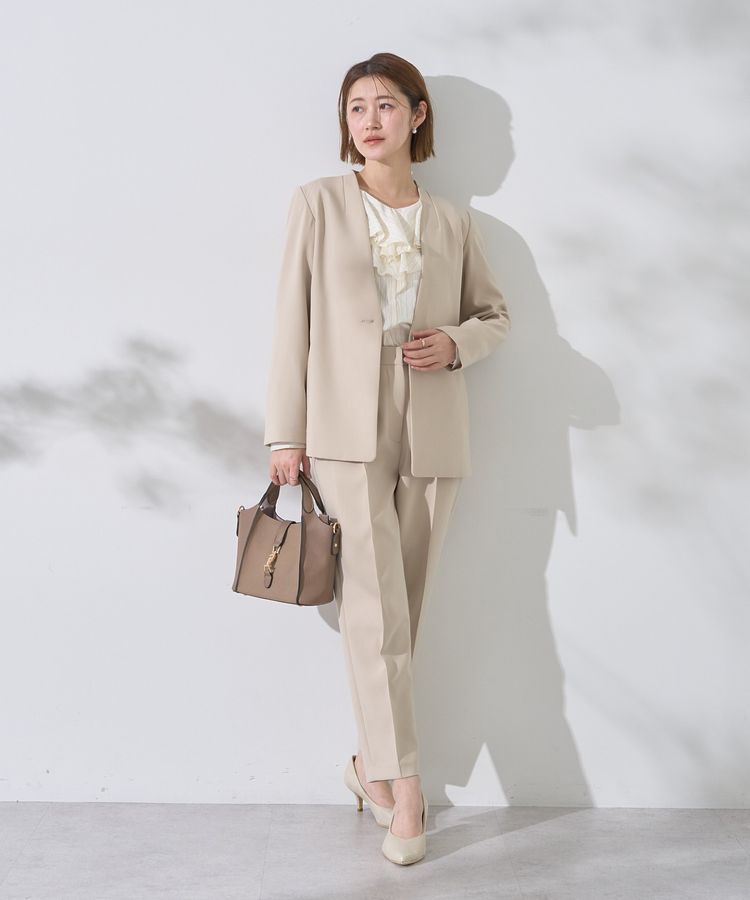 YECCA VECCA「ストレッチノーカラージャケット」|テーラードジャケット|