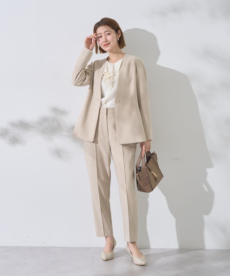 YECCA VECCA「ストレッチノーカラージャケット」|テーラードジャケット|