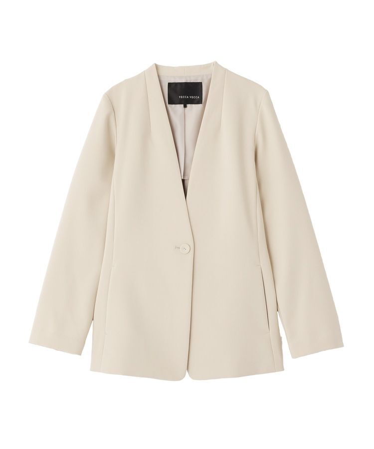 YECCA VECCA「ストレッチノーカラージャケット」|テーラードジャケット|