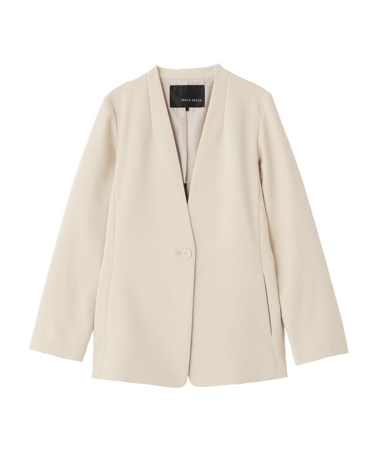 YECCA VECCA「ストレッチノーカラージャケット」|テーラードジャケット|