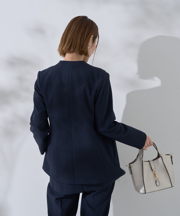 YECCA VECCA「ストレッチノーカラージャケット」|テーラードジャケット|