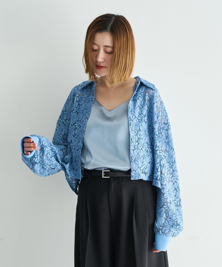 Editt by YECCA VECCA「【2点SET】キャミレイヤードレースシャツ」|シャツ・ブラウス|