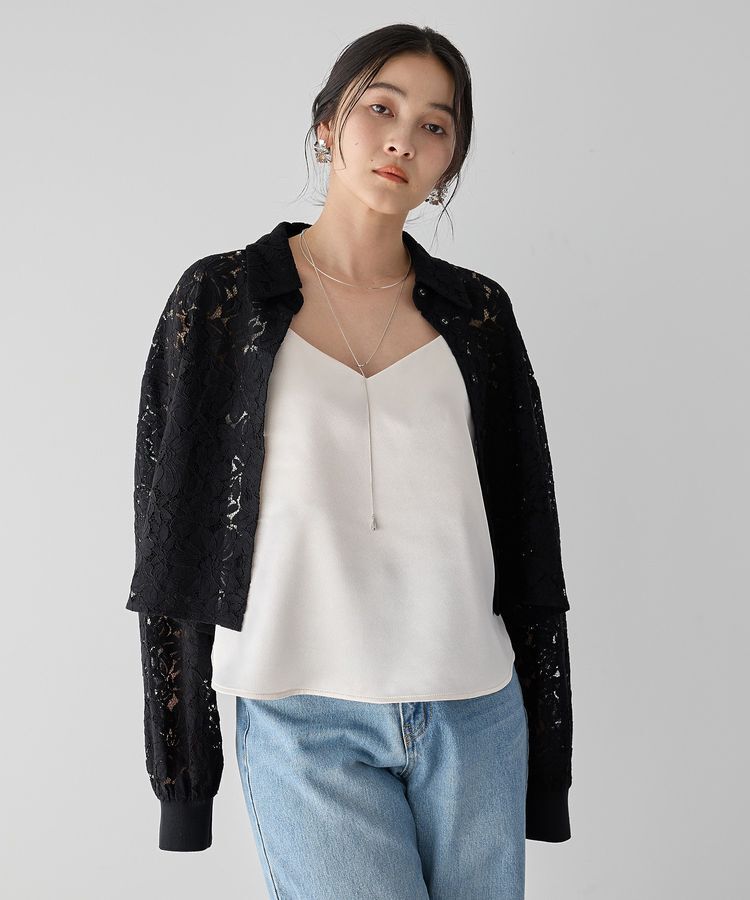 Editt by YECCA VECCA「【2点SET】キャミレイヤードレースシャツ」|シャツ・ブラウス|