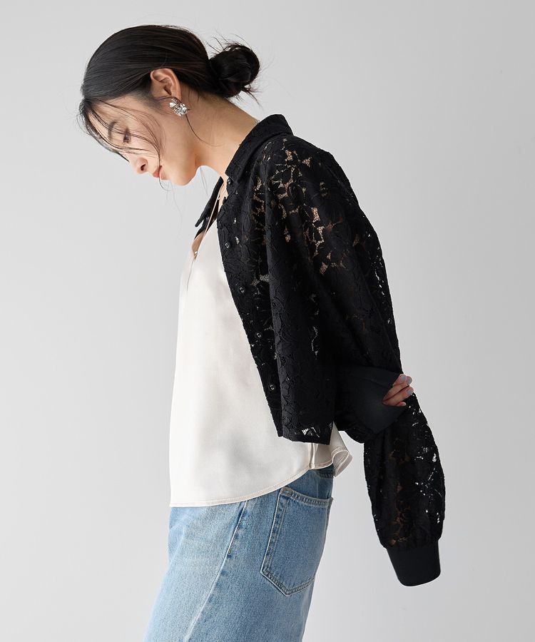 Editt by YECCA VECCA「【2点SET】キャミレイヤードレースシャツ」|シャツ・ブラウス|