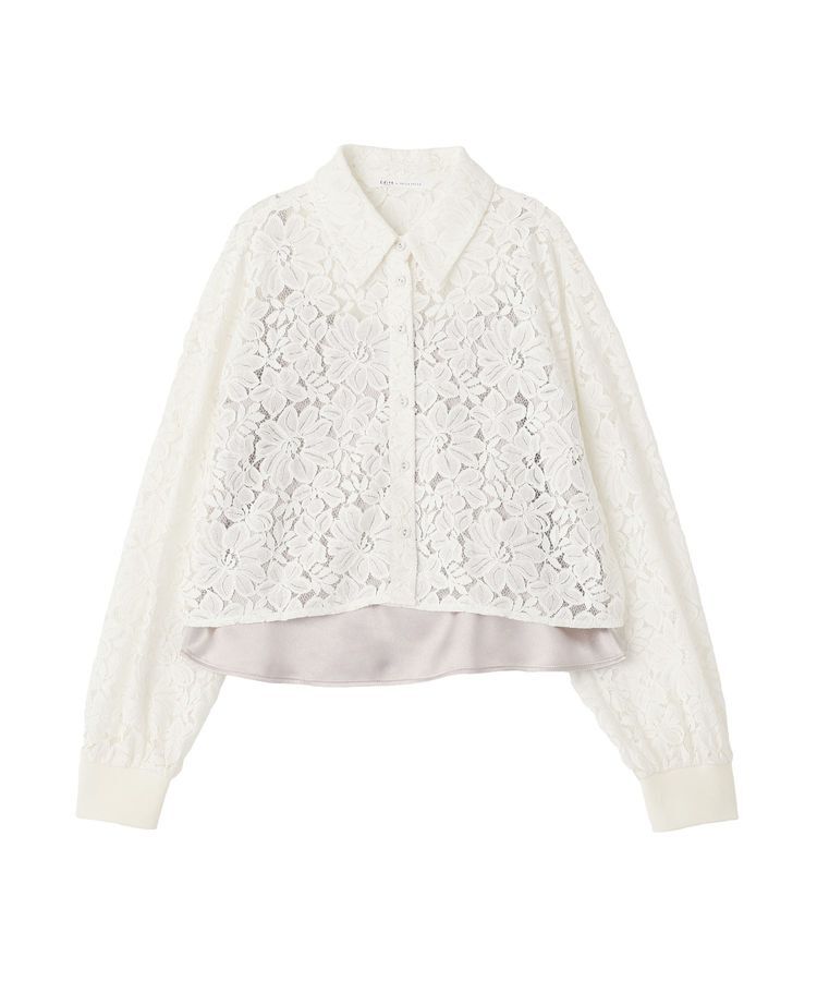 Editt by YECCA VECCA「【2点SET】キャミレイヤードレースシャツ」|シャツ・ブラウス|