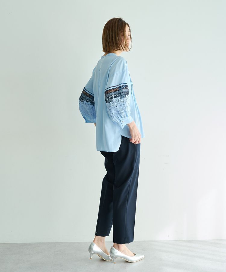 YECCA VECCA「レース切替スキッパーブラウス」|シャツ・ブラウス|