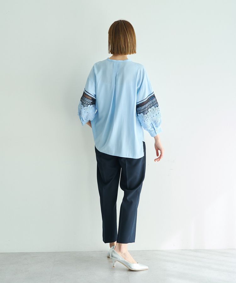YECCA VECCA「レース切替スキッパーブラウス」|シャツ・ブラウス|