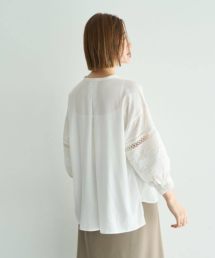 YECCA VECCA「レース切替スキッパーブラウス」|シャツ・ブラウス|