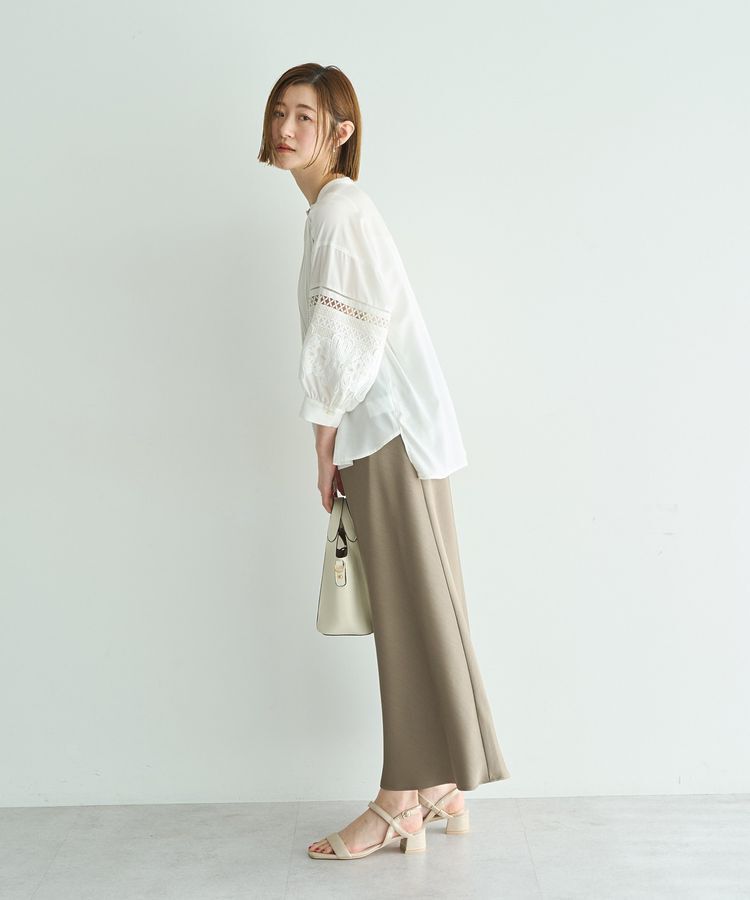 YECCA VECCA「レース切替スキッパーブラウス」|シャツ・ブラウス|