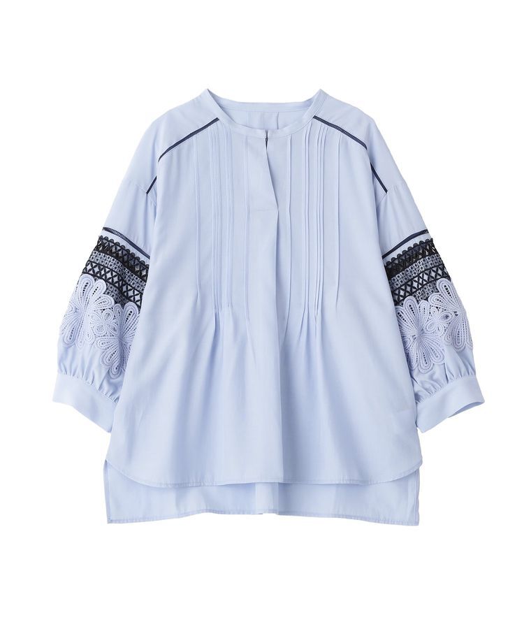 YECCA VECCA「レース切替スキッパーブラウス」|シャツ・ブラウス|