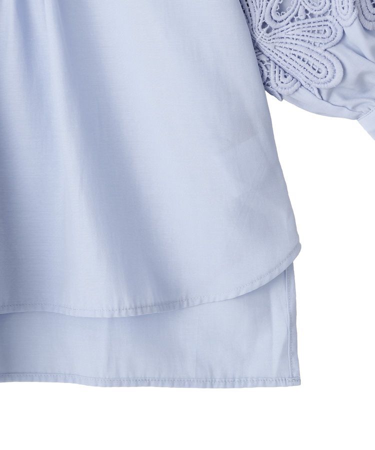 YECCA VECCA「レース切替スキッパーブラウス」|シャツ・ブラウス|