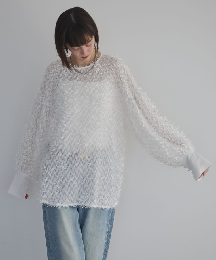 GARAGE OF GOOD CLOTHING「ロングカフスジャガードブラウス」|シャツ・ブラウス|