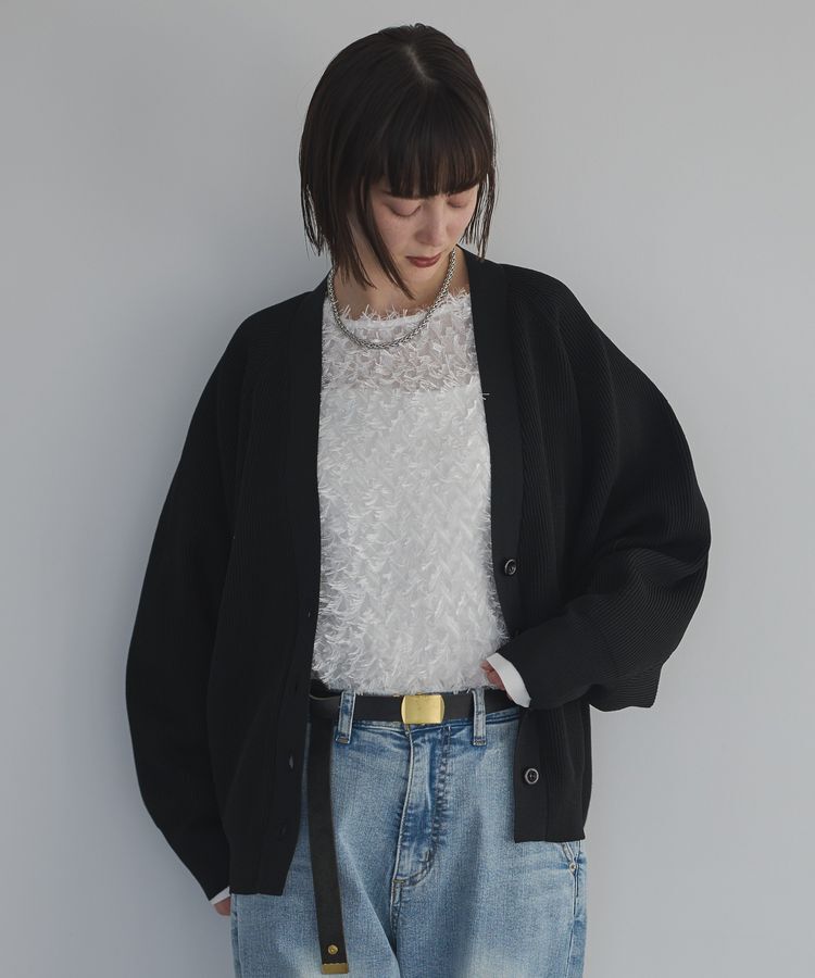 GARAGE OF GOOD CLOTHING「Vネック畔編みフォルムカーデ」|カーディガン|