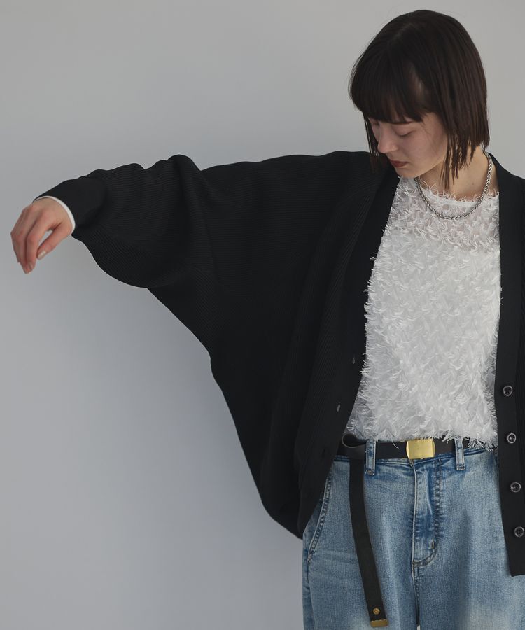 GARAGE OF GOOD CLOTHING「Vネック畔編みフォルムカーデ」|カーディガン|