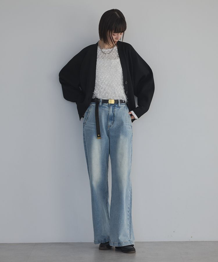 GARAGE OF GOOD CLOTHING「Vネック畔編みフォルムカーデ」|カーディガン|