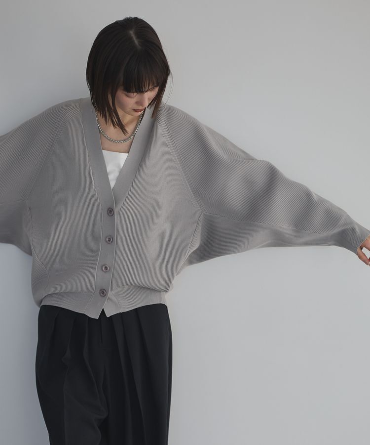 GARAGE OF GOOD CLOTHING「Vネック畔編みフォルムカーデ」|カーディガン|Light Gray