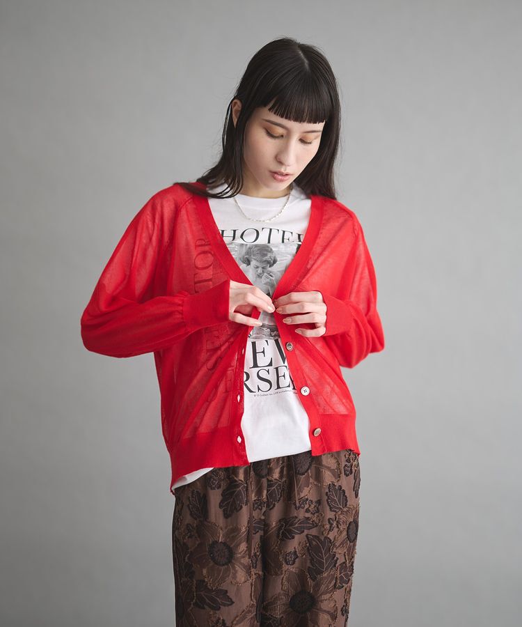 GARAGE OF GOOD CLOTHING「シアーVネックカーディガン」|カーディガン|