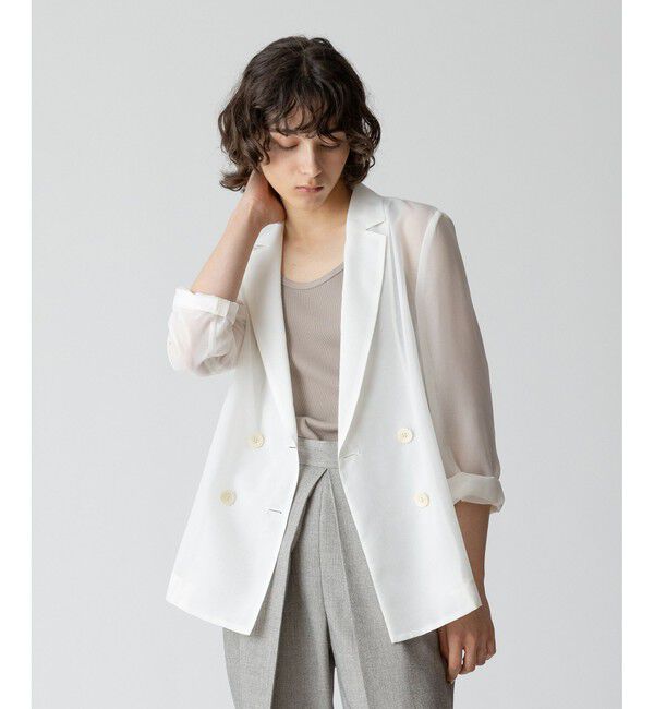 allureville「ワルツシアーオーガンジャケット」|テーラードジャケット|