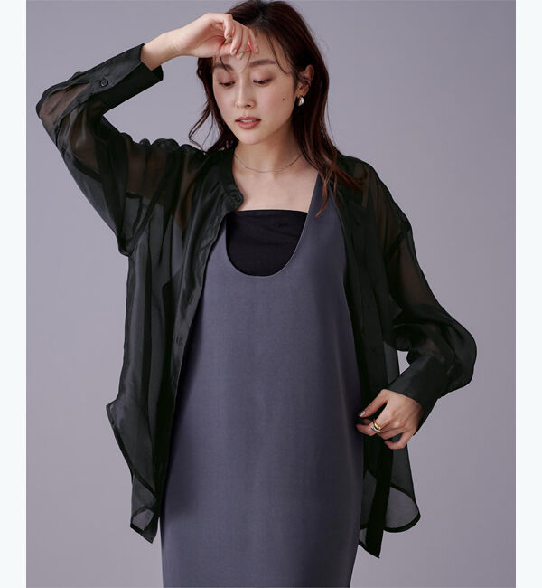 ur's「バンドカラーシアーシャツ」|シャツ・ブラウス|