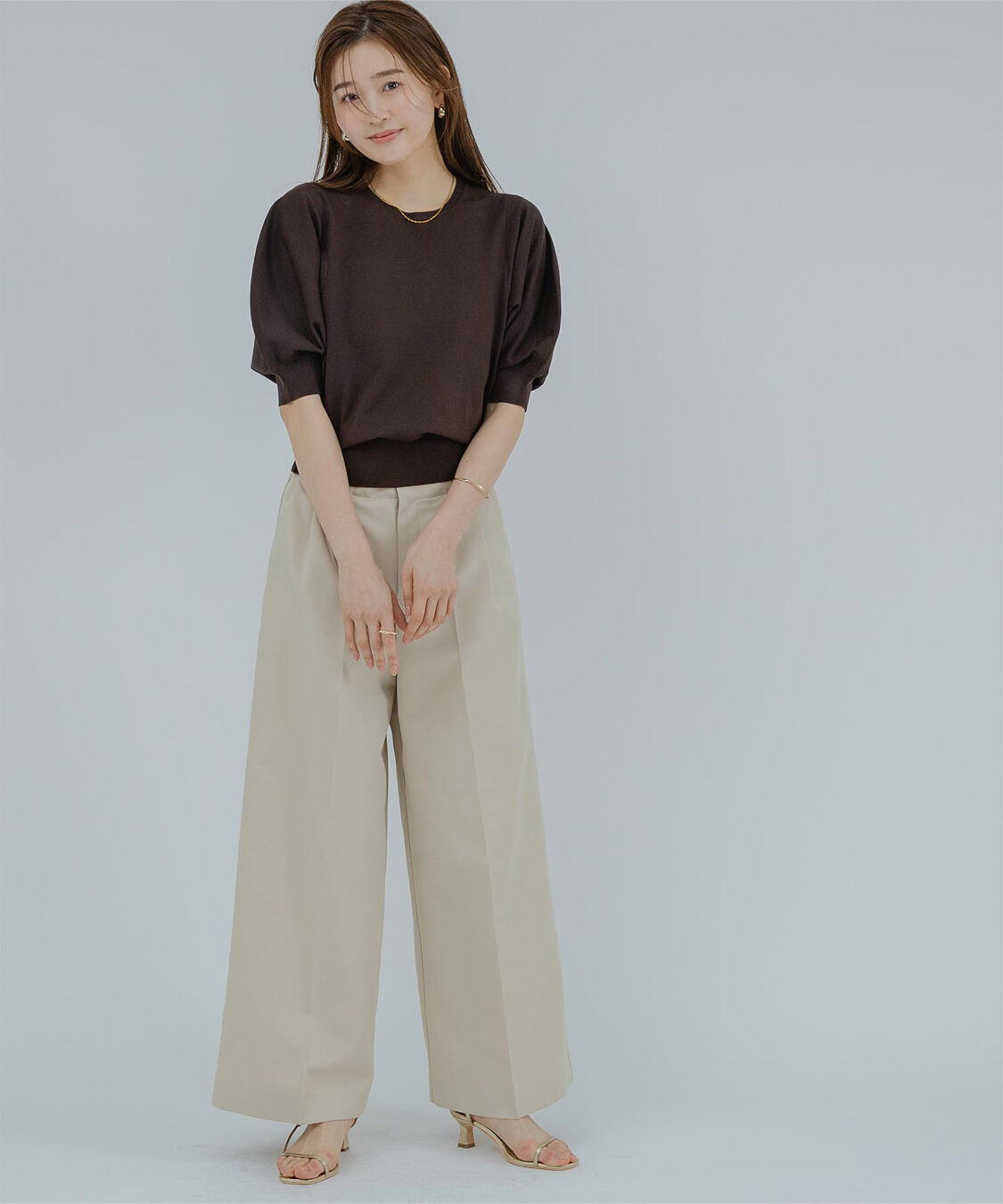 ur's「ｽﾎﾟﾝﾃﾞｨｯｼｭﾊﾟﾌｽﾘｰﾌﾞﾆｯﾄ」|ニット・セーター|