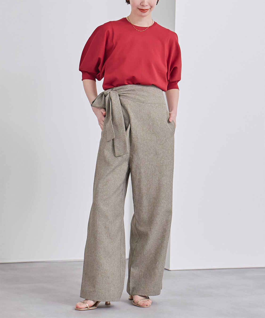 ur's「ｽﾎﾟﾝﾃﾞｨｯｼｭﾊﾟﾌｽﾘｰﾌﾞﾆｯﾄ」|ニット・セーター|