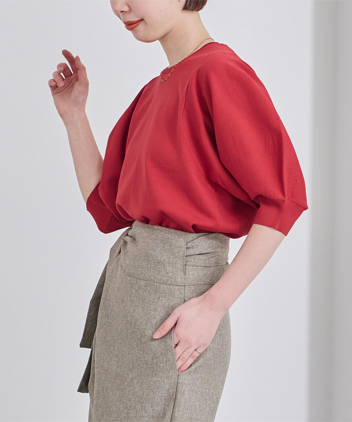 ur's「ｽﾎﾟﾝﾃﾞｨｯｼｭﾊﾟﾌｽﾘｰﾌﾞﾆｯﾄ」|ニット・セーター|