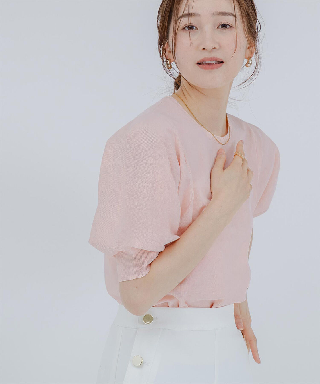 ur's「ｽﾎﾟﾝﾃﾞｨｯｼｭﾊﾟﾌｽﾘｰﾌﾞﾆｯﾄ」|ニット・セーター|