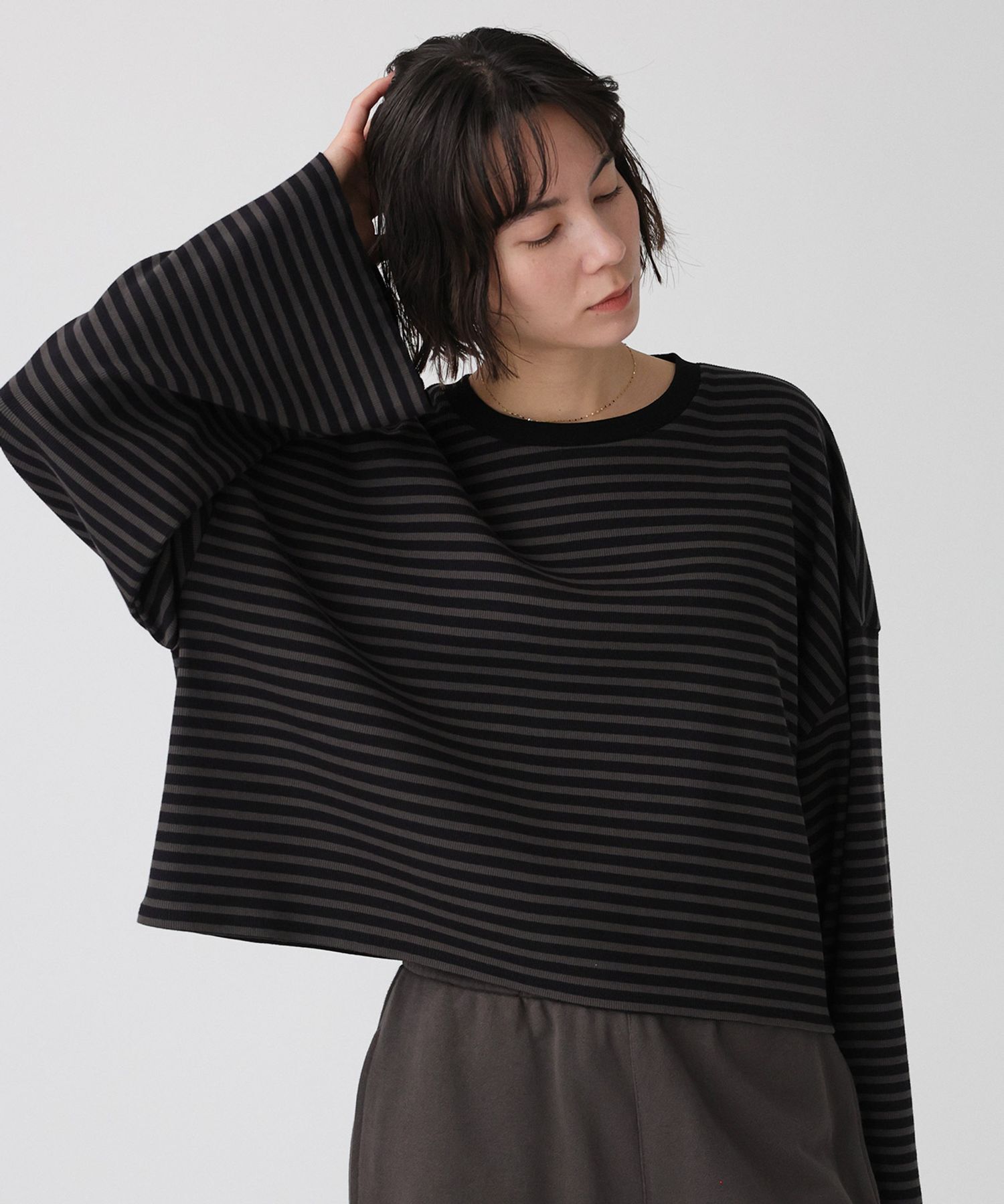 BABYLONE「【大屋夏南さんコラボアイテム】【WEB先行予約】ボーダーロンT」|Tシャツ・カットソー|ﾁｬｺｰﾙ