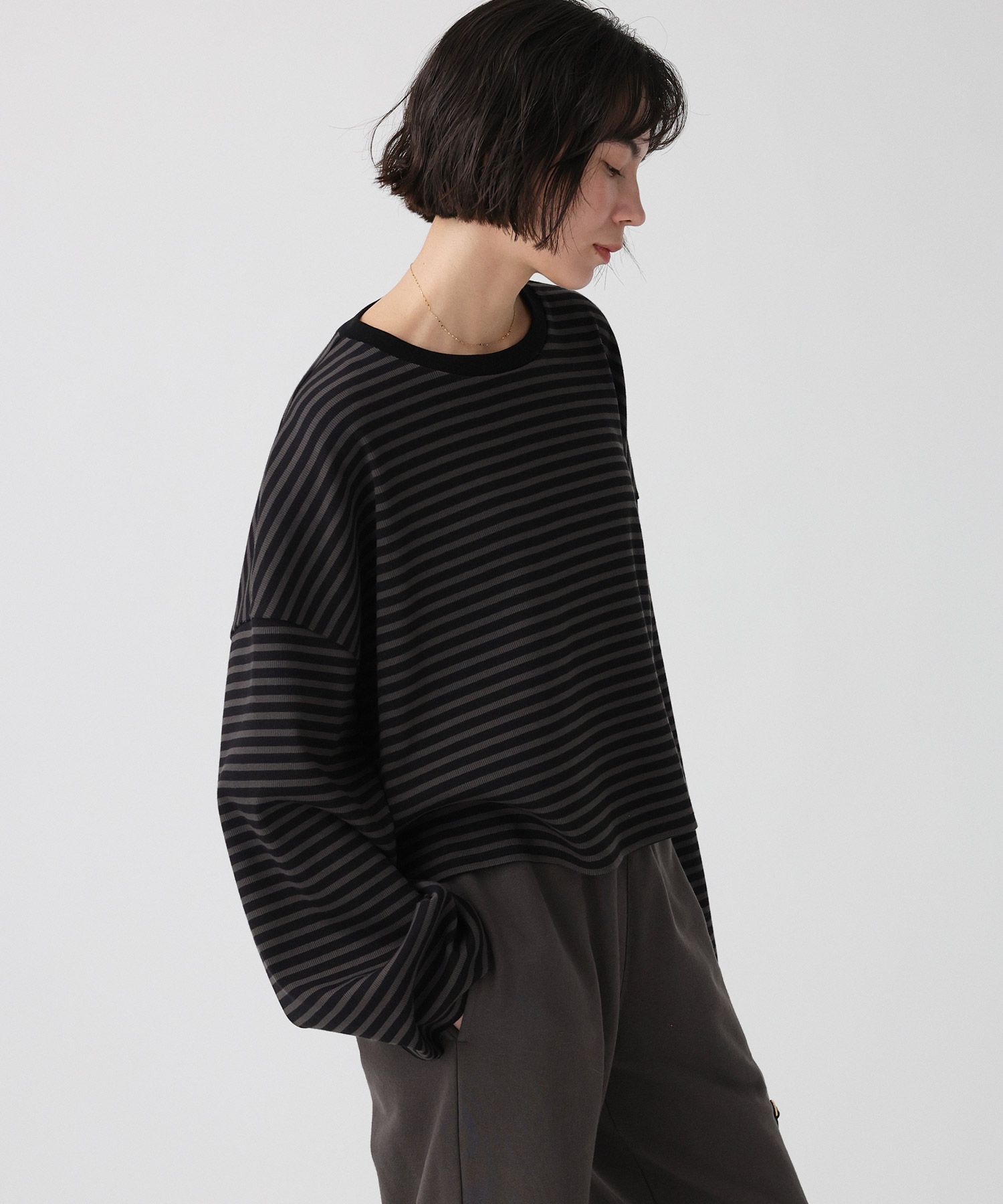 BABYLONE「【大屋夏南さんコラボアイテム】【WEB先行予約】ボーダーロンT」|Tシャツ・カットソー|