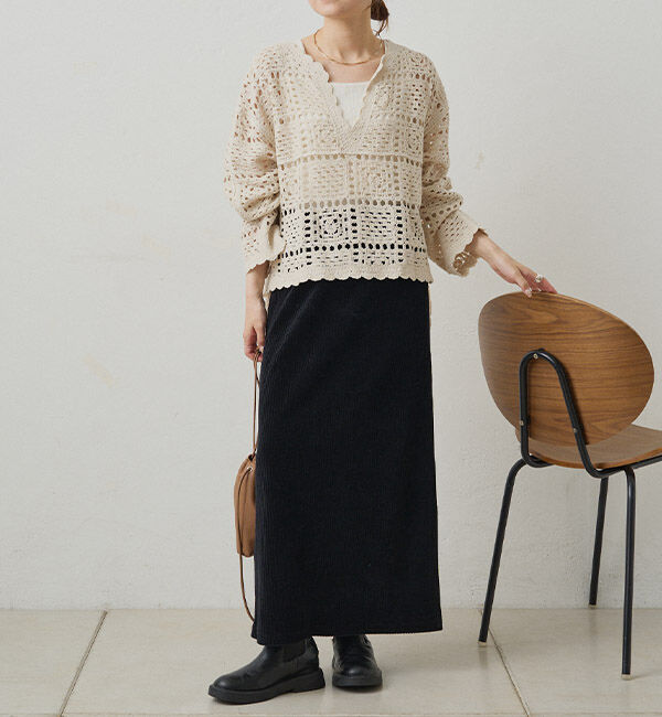  「【サイズ展開/＠yns628＆＠e_r_i_125企画】ストレッチコールスカート」|スカート|