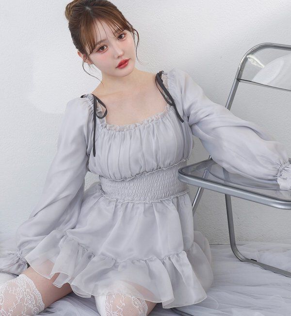  「愛されメロチュニック」|シャツ・ブラウス|サックスブルー