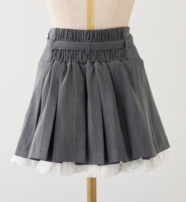 「ベルト付きレイヤードプリーツミニスカート」|その他|