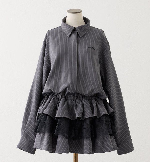  「裾ティアードシャツワンピース」|シャツ・ブラウス|