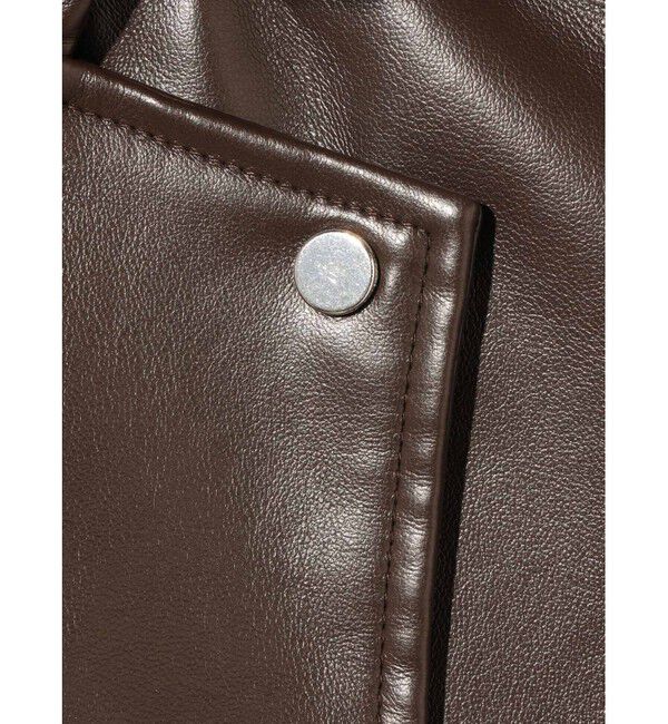 MIDIUMISOLID「MIDIUMISOLID for Ladies シンセティックレザーダブルトレンチジャケット」|ライダースジャケット|