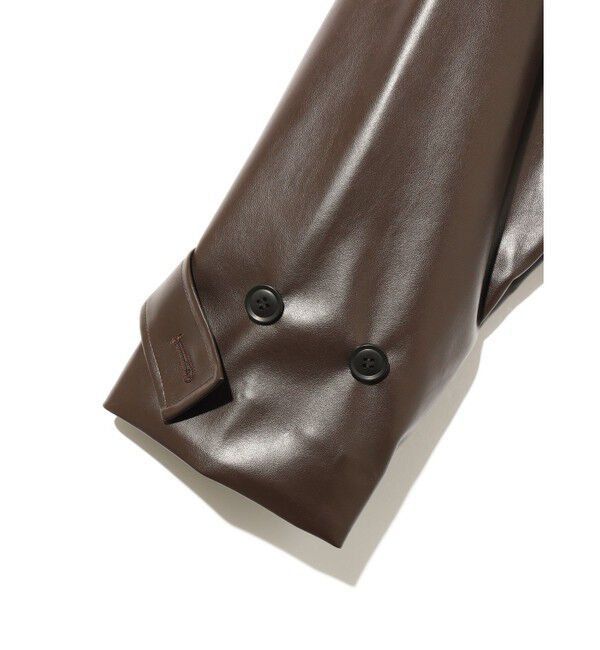 MIDIUMISOLID「MIDIUMISOLID for Ladies シンセティックレザーダブルトレンチジャケット」|ライダースジャケット|