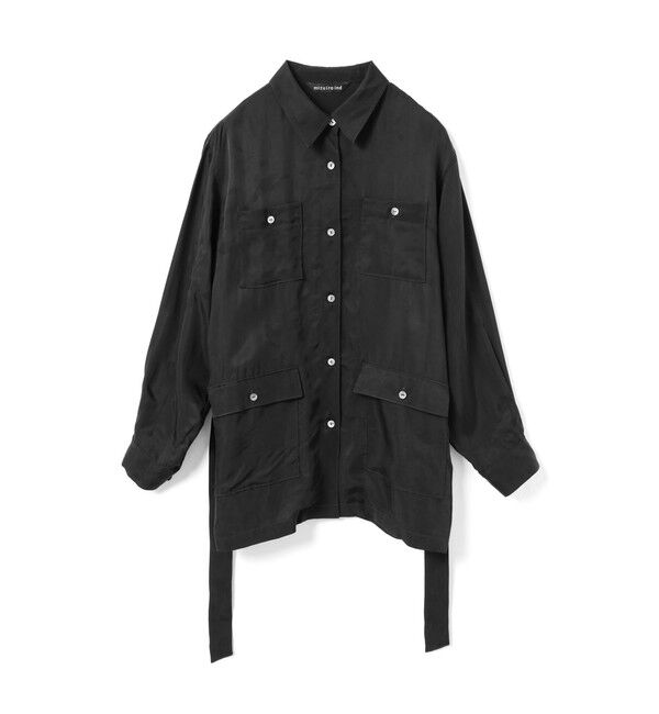 mizuiro ind「mizuiro ind キュプラフィールドシャツジャケット」|テーラードジャケット|ブラック