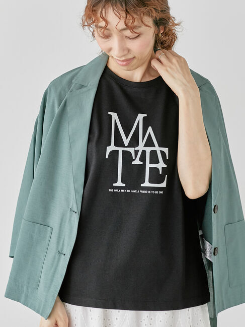 Lugnoncure「重ねロゴプリントTシャツ《2025summer catalog item》」|Tシャツ・カットソー|ブラック