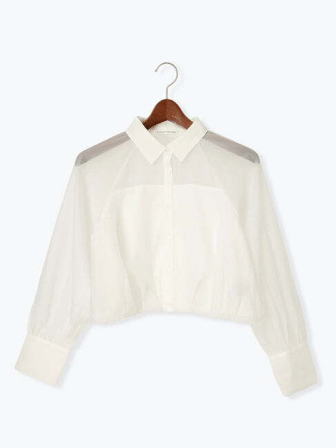 Te chichi TERRASSE「バルーンヘムクロップドシャツ」|シャツ・ブラウス|オフホワイト